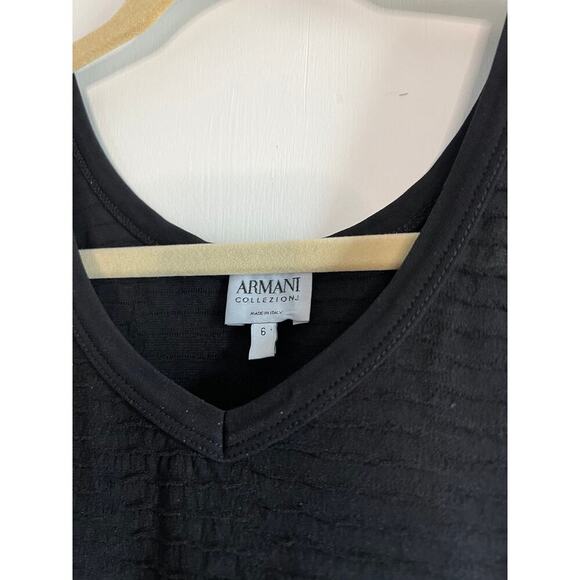 Armani V Neck Shell Sleeveless Black Top Sz 6 - Picture 2 of 4
